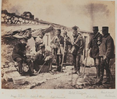 Lieutenant-Colonel Thomas Shadforth and Officers of the 57th (West Middlesex) Regiment of Foot, from an album of 52 photographs associated with the Crimean War by Roger Fenton
